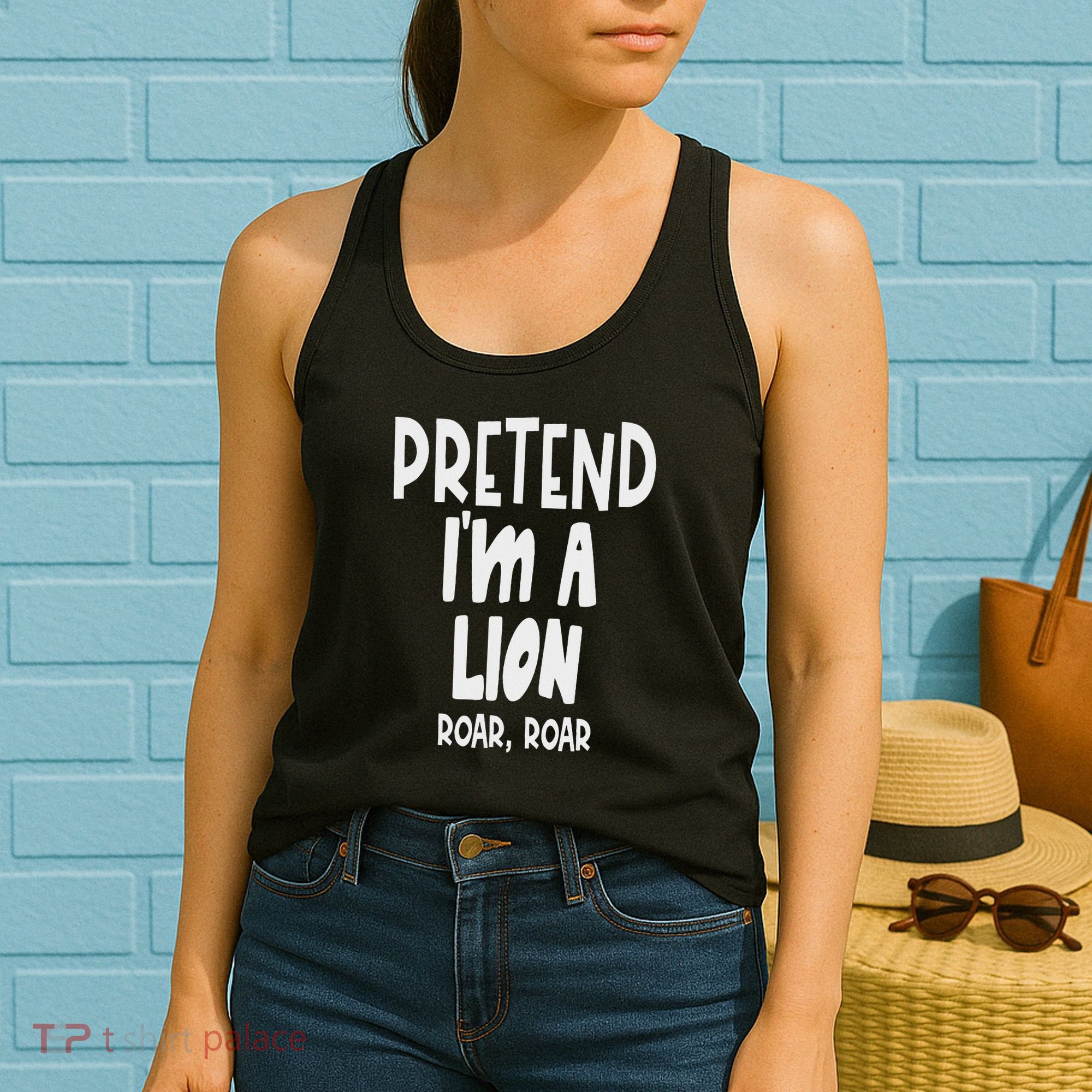 Fun Pretend Lion Lazy Halloween Lion Costume Women's Tank Top