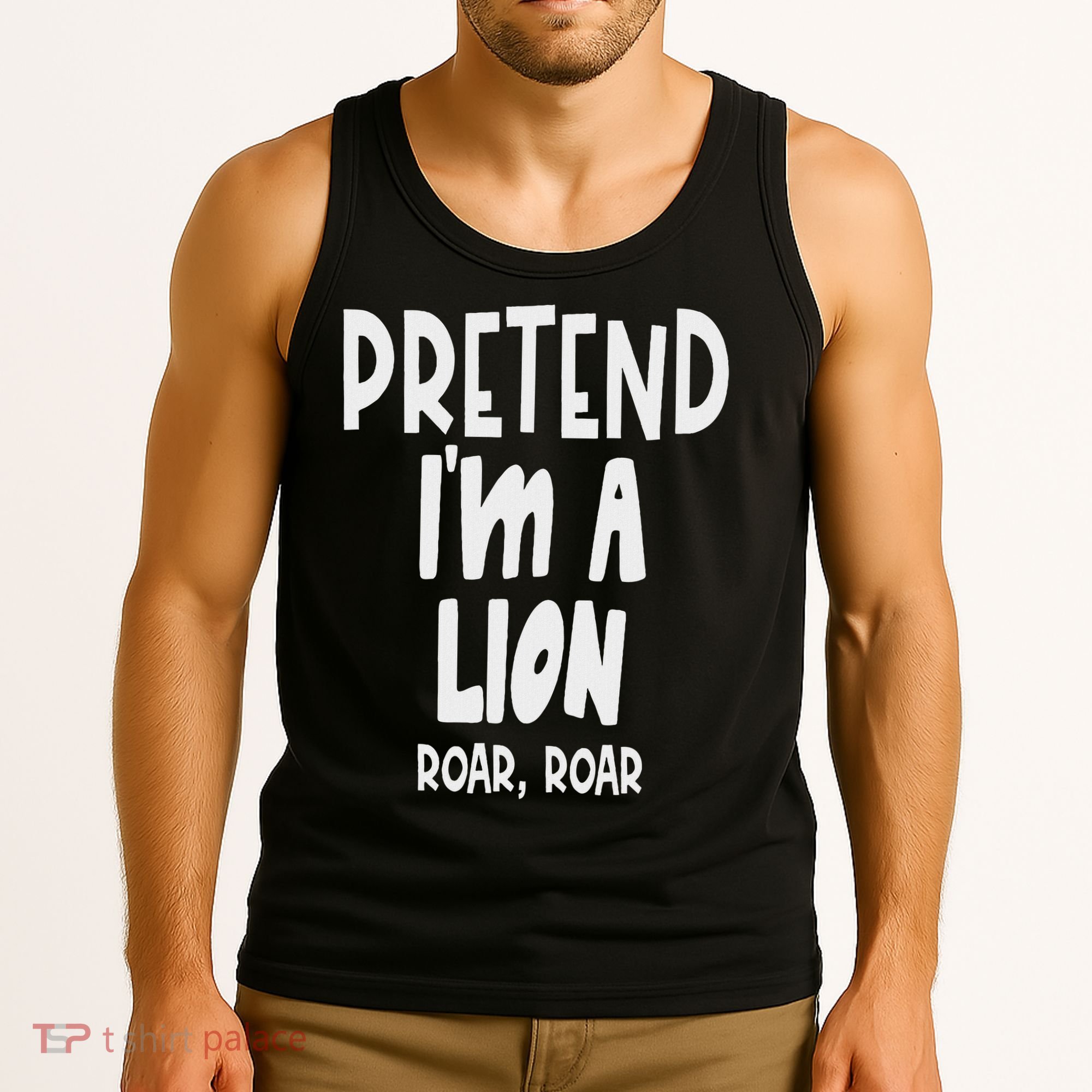 Fun Pretend Lion Lazy Halloween Lion Costume Tank Top