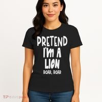 Fun Pretend Lion Lazy Halloween Lion Costume Women's T-Shirt thumb 4