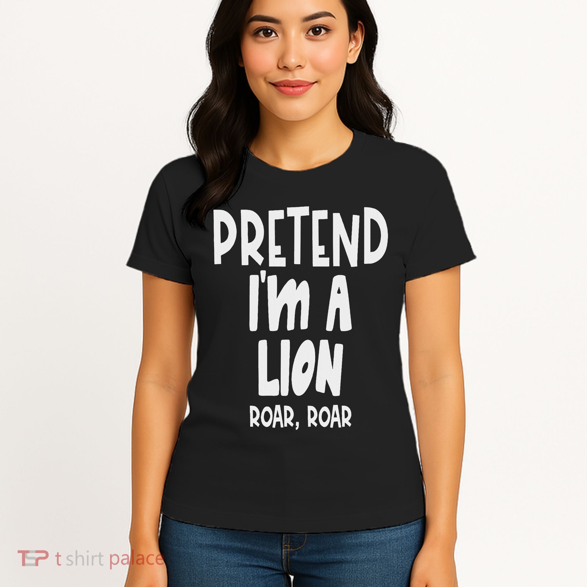 Fun Pretend Lion Lazy Halloween Lion Costume Women's T-Shirt