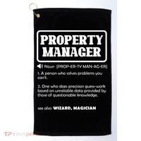 Funny Property Manager Definition Real Estate Management Golf Towel thumb 0