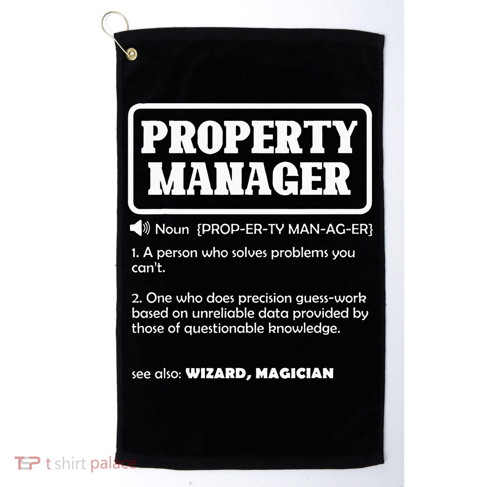 Funny Property Manager Definition Real Estate Management Golf Towel
