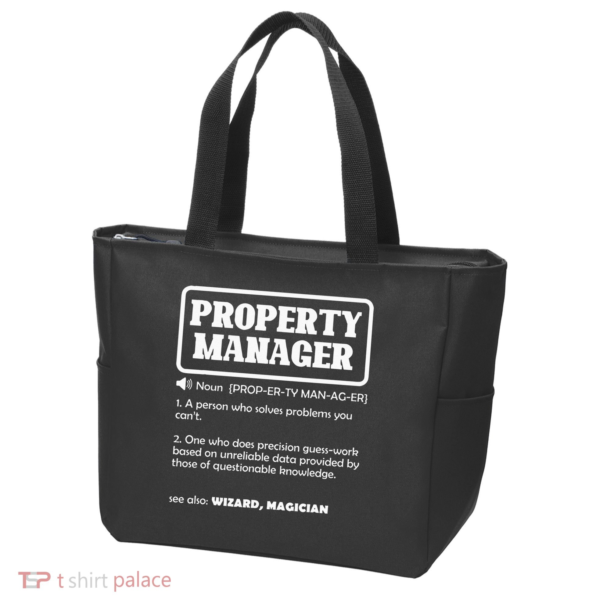 Funny Property Manager Definition Real Estate Management Tote Bag