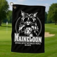 Funny Proud Maine Coon Cool Cat Gift Golf Towel thumb 1