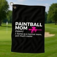 Funny Paintball Mom Definition Paintballing Gift Golf Towel thumb 1
