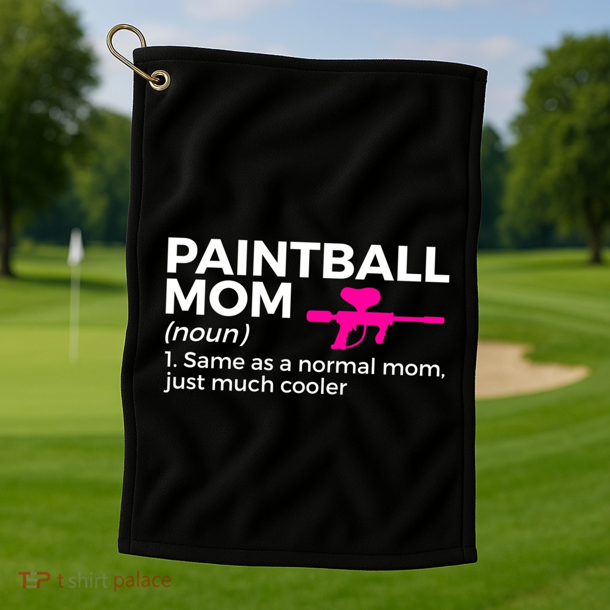 Funny Paintball Mom Definition Paintballing Gift Golf Towel