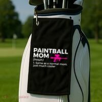 Funny Paintball Mom Definition Paintballing Gift Golf Towel thumb 2