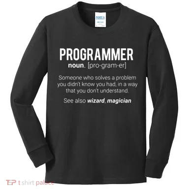 Funny Programmer Meaning Design Programmer Noun Defintion Kids Long Sleeve Shirt
