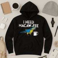Funny Parrot Macaw And Coffee I Scarlet Macaw Owner Hoodie thumb 3
