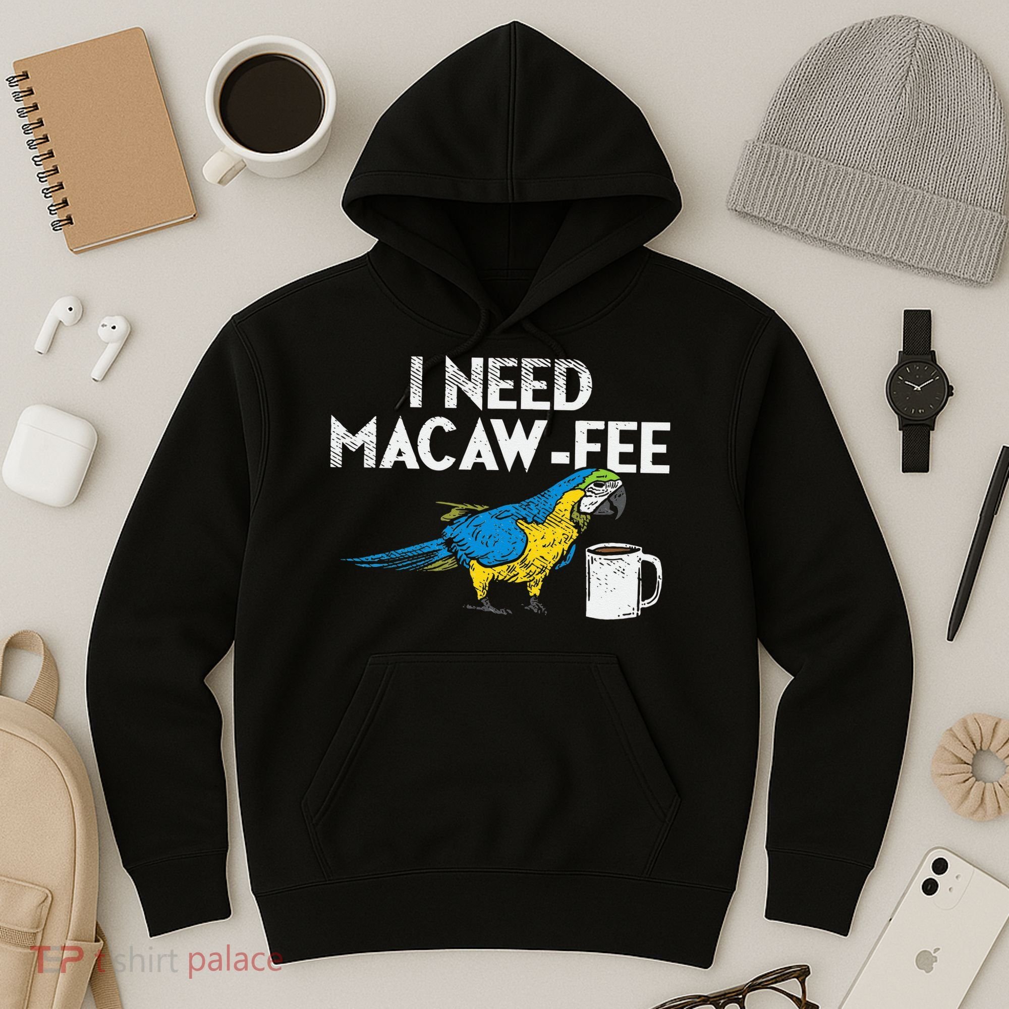 Funny Parrot Macaw And Coffee I Scarlet Macaw Owner Hoodie
