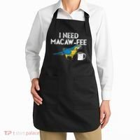 Funny Parrot Macaw And Coffee I Scarlet Macaw Owner Apron thumb 2