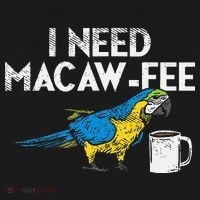 Funny Parrot Macaw And Coffee I Scarlet Macaw Owner Apron thumb 3