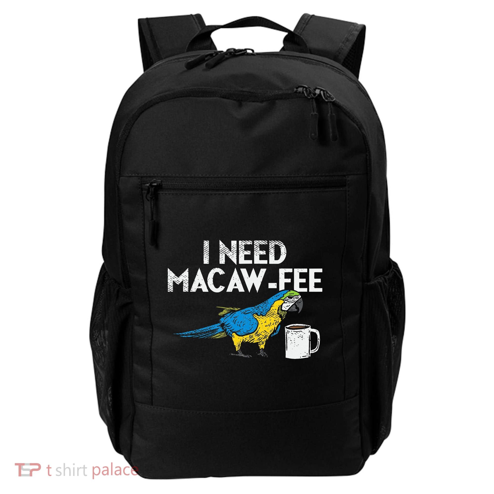 Funny Parrot Macaw And Coffee I Scarlet Macaw Owner Backpack