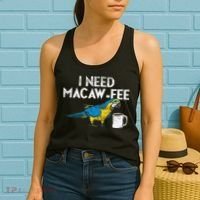 Funny Parrot Macaw And Coffee I Scarlet Macaw Owner Women's Tank Top thumb 2