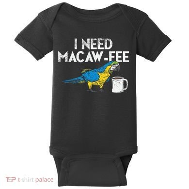 Funny Parrot Macaw And Coffee I Scarlet Macaw Owner Baby Bodysuit