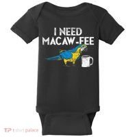 Funny Parrot Macaw And Coffee I Scarlet Macaw Owner Baby Bodysuit thumb 0
