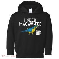 Funny Parrot Macaw And Coffee I Scarlet Macaw Owner Toddler Hoodie thumb 0