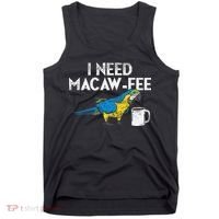 Funny Parrot Macaw And Coffee I Scarlet Macaw Owner Tank Top thumb 0