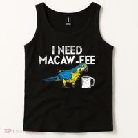 Funny Parrot Macaw And Coffee I Scarlet Macaw Owner Tank Top thumb 2