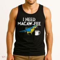 Funny Parrot Macaw And Coffee I Scarlet Macaw Owner Tank Top thumb 3