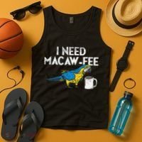Funny Parrot Macaw And Coffee I Scarlet Macaw Owner Tank Top thumb 4