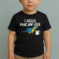 Funny Parrot Macaw And Coffee I Scarlet Macaw Owner Toddler T-Shirt thumb 2