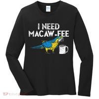 Funny Parrot Macaw And Coffee I Scarlet Macaw Owner Women's Long Sleeve Shirt thumb 0
