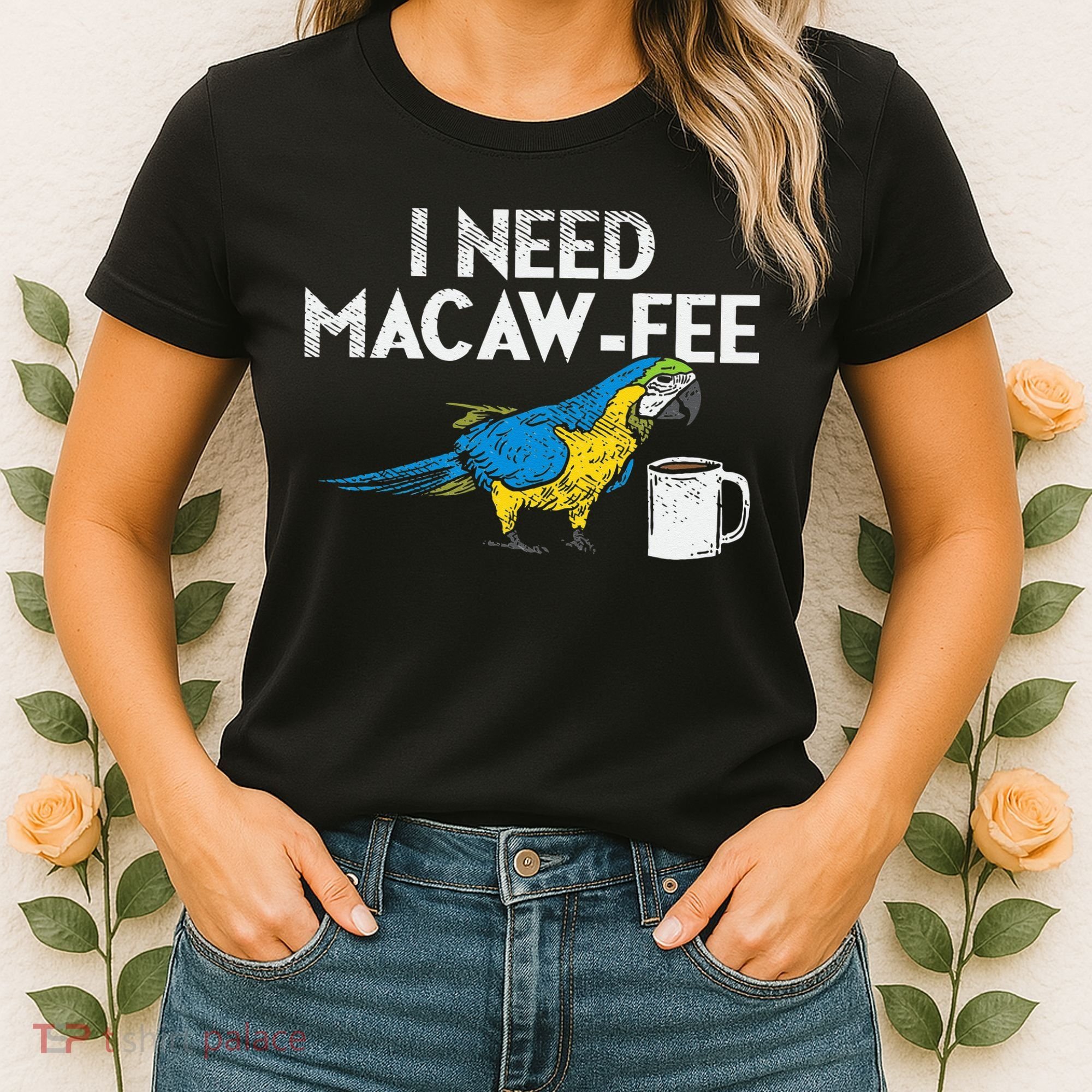 Funny Parrot Macaw And Coffee I Scarlet Macaw Owner Women's T-Shirt