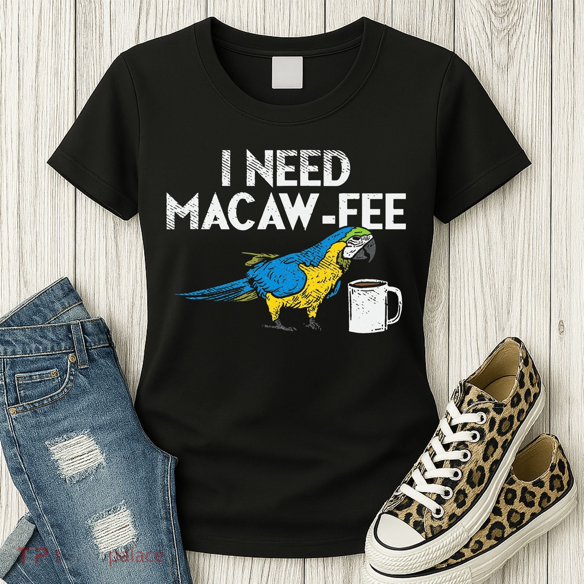 Funny Parrot Macaw And Coffee I Scarlet Macaw Owner Women's T-Shirt