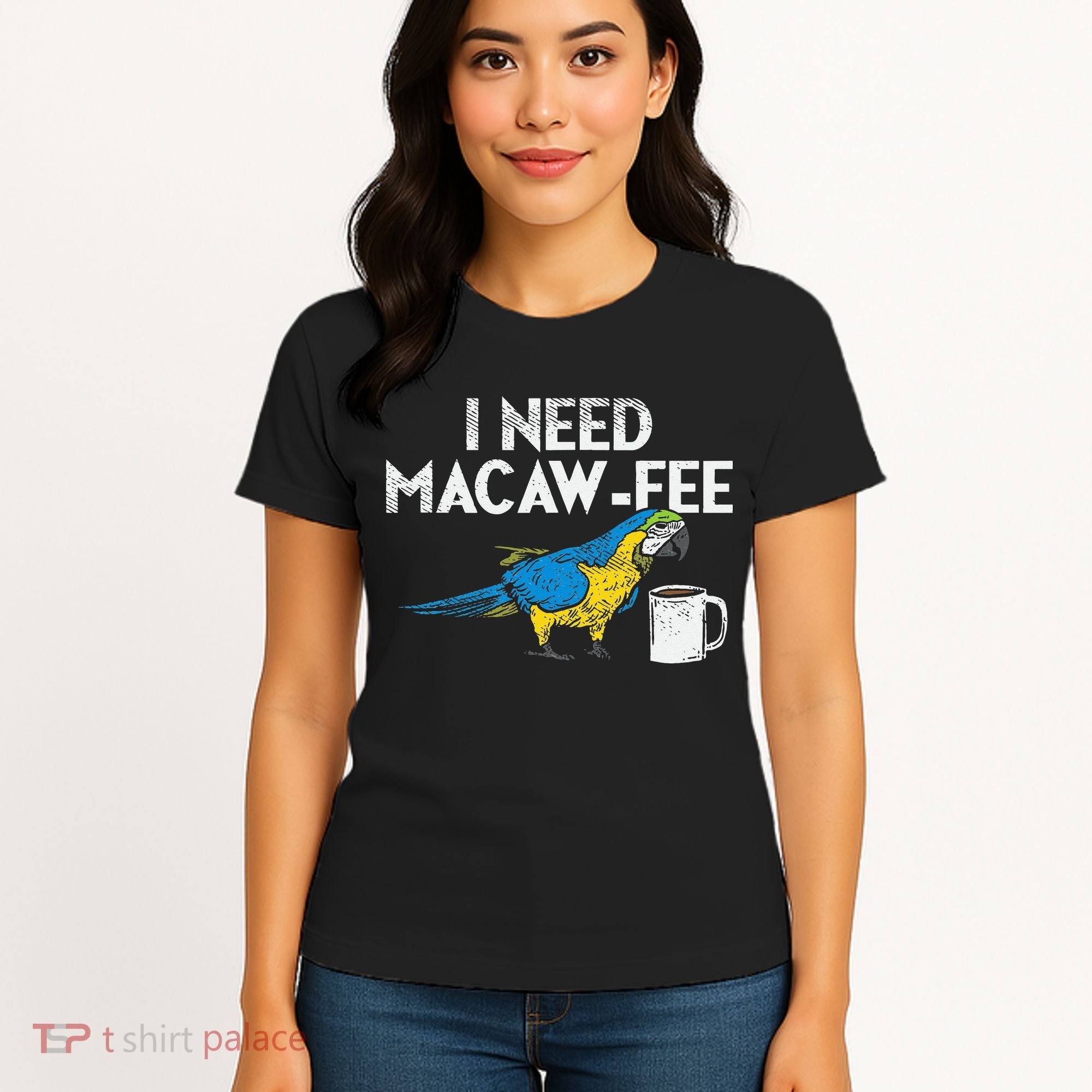 Funny Parrot Macaw And Coffee I Scarlet Macaw Owner Women's T-Shirt