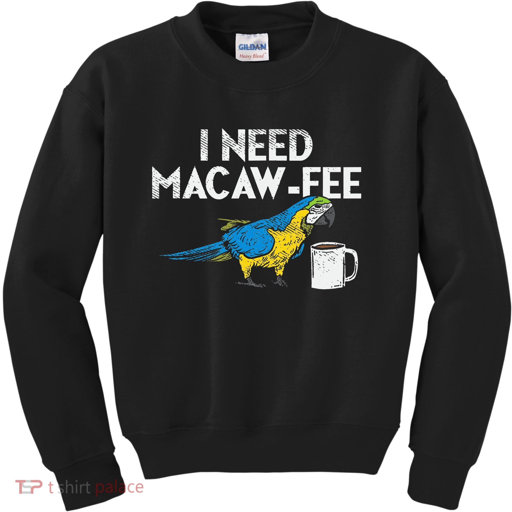 Funny Parrot Macaw And Coffee I Scarlet Macaw Owner Kids Sweatshirt