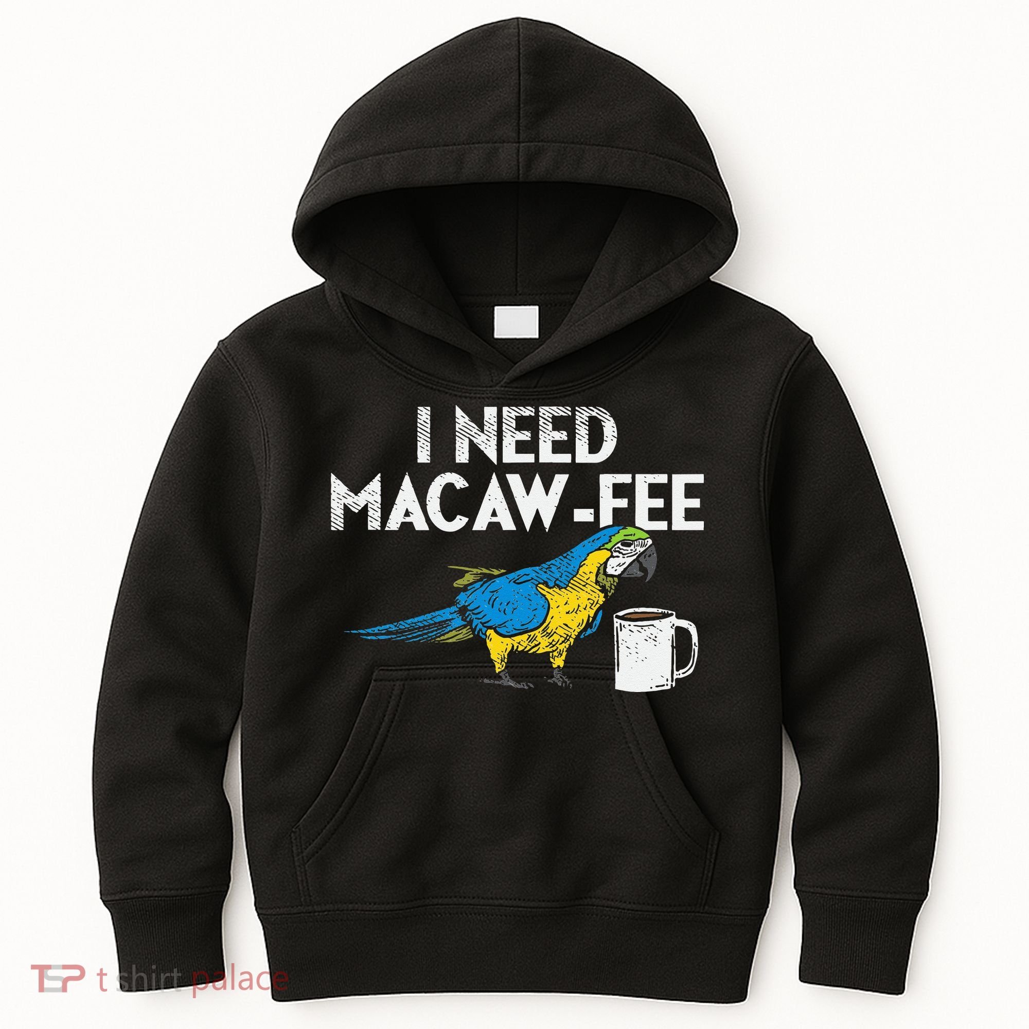 Funny Parrot Macaw And Coffee I Scarlet Macaw Owner Kids Hoodie