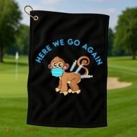 Funny Monkeypox Virus Golf Towel thumb 1