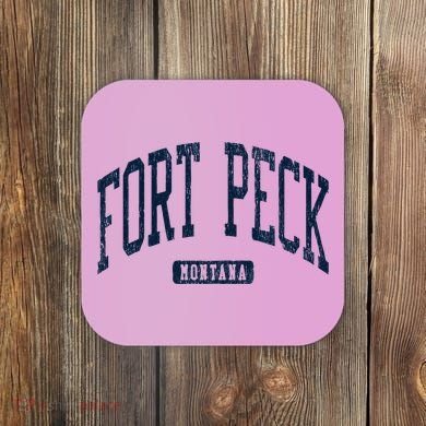 Fort Peck Montana Mt Style Blue Coaster