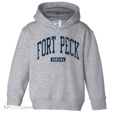 Fort Peck Montana Mt Style Blue Toddler Hoodie