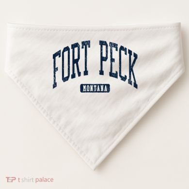 Fort Peck Montana Mt Style Blue USA-Made Doggie Bandana