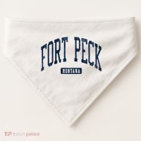 Fort Peck Montana Mt Style Blue USA-Made Doggie Bandana thumb 0