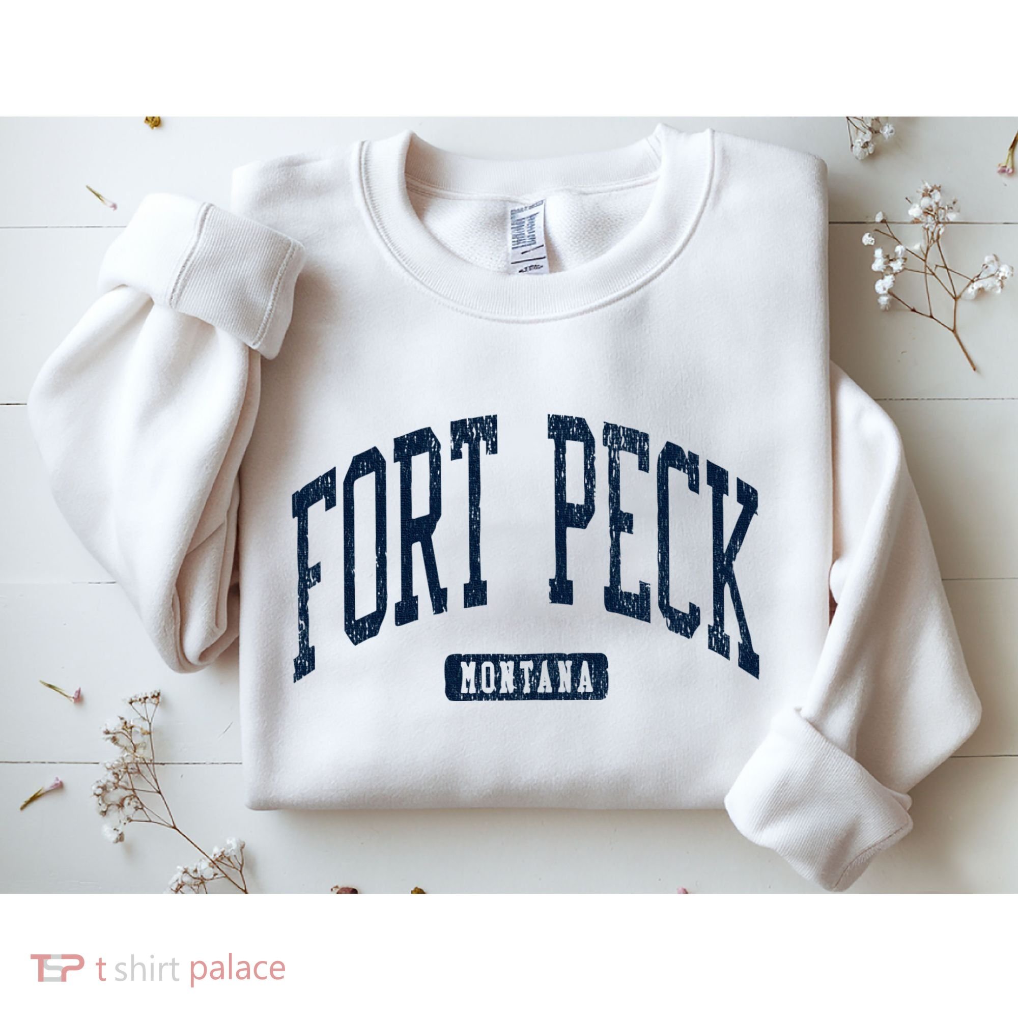 Fort Peck Montana Mt Style Blue Sweatshirt
