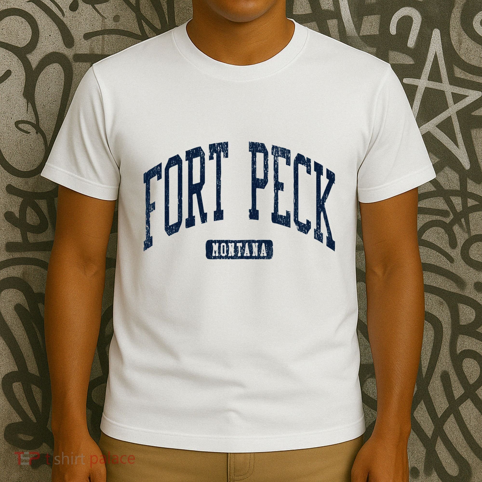 Fort Peck Montana Mt Style Blue T-Shirt