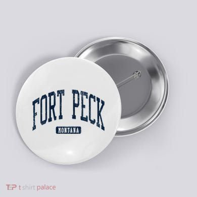 Fort Peck Montana Mt Style Blue Button
