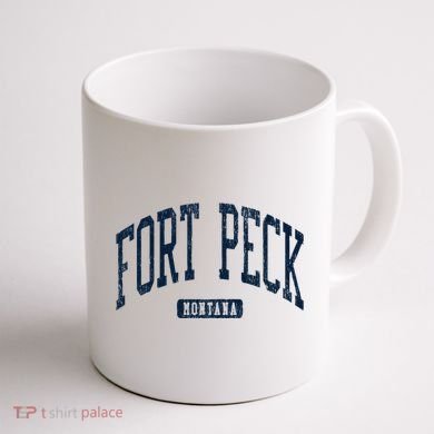 Fort Peck Montana Mt Style Blue Coffee Mug back