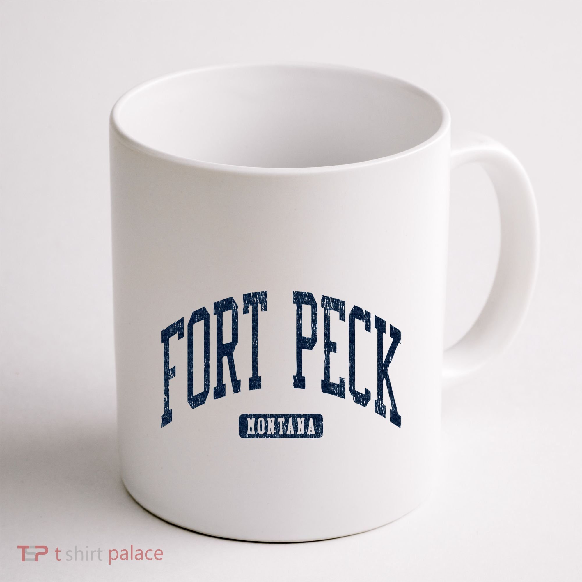Fort Peck Montana Mt Style Blue Coffee Mug