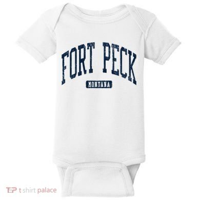 Fort Peck Montana Mt Style Blue Baby Bodysuit