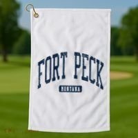 Fort Peck Montana Mt Style Blue Golf Towel thumb 1