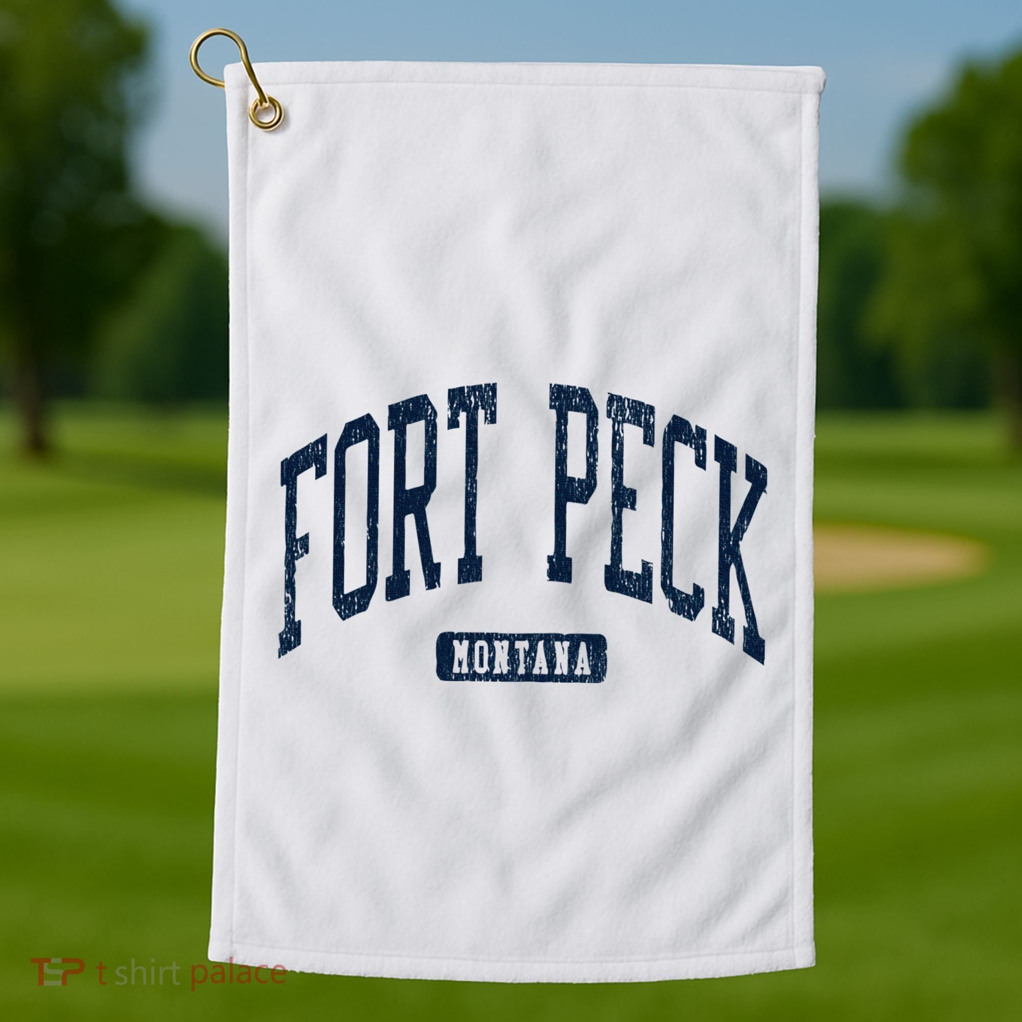Fort Peck Montana Mt Style Blue Golf Towel