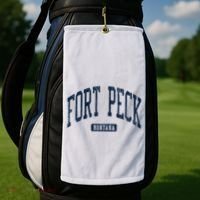 Fort Peck Montana Mt Style Blue Golf Towel thumb 2