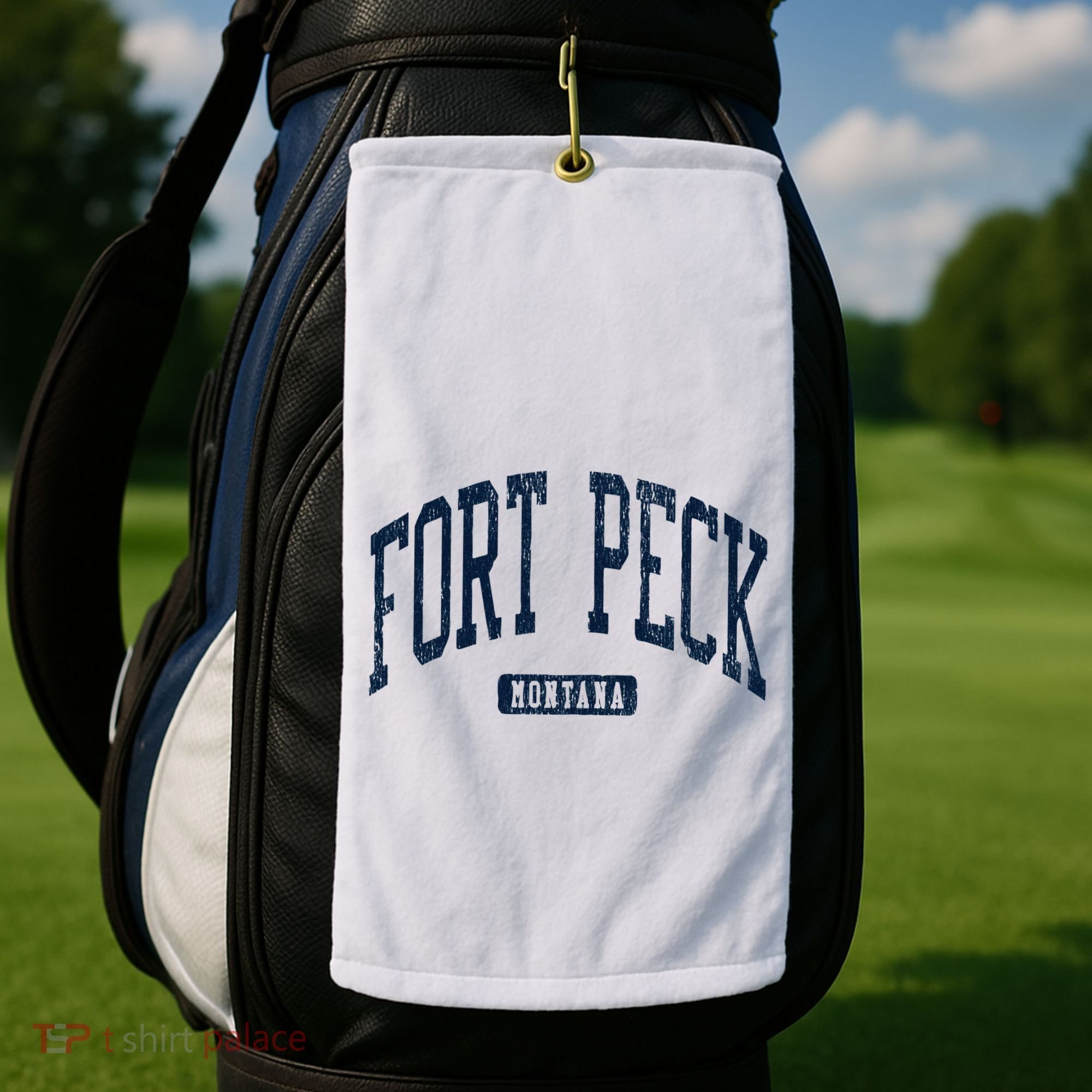 Fort Peck Montana Mt Style Blue Golf Towel