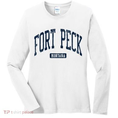 Fort Peck Montana Mt Style Blue Women's Long Sleeve Shirt
