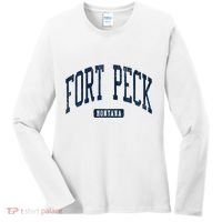 Fort Peck Montana Mt Style Blue Women's Long Sleeve Shirt thumb 0