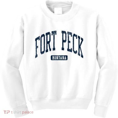 Fort Peck Montana Mt Style Blue Kids Sweatshirt